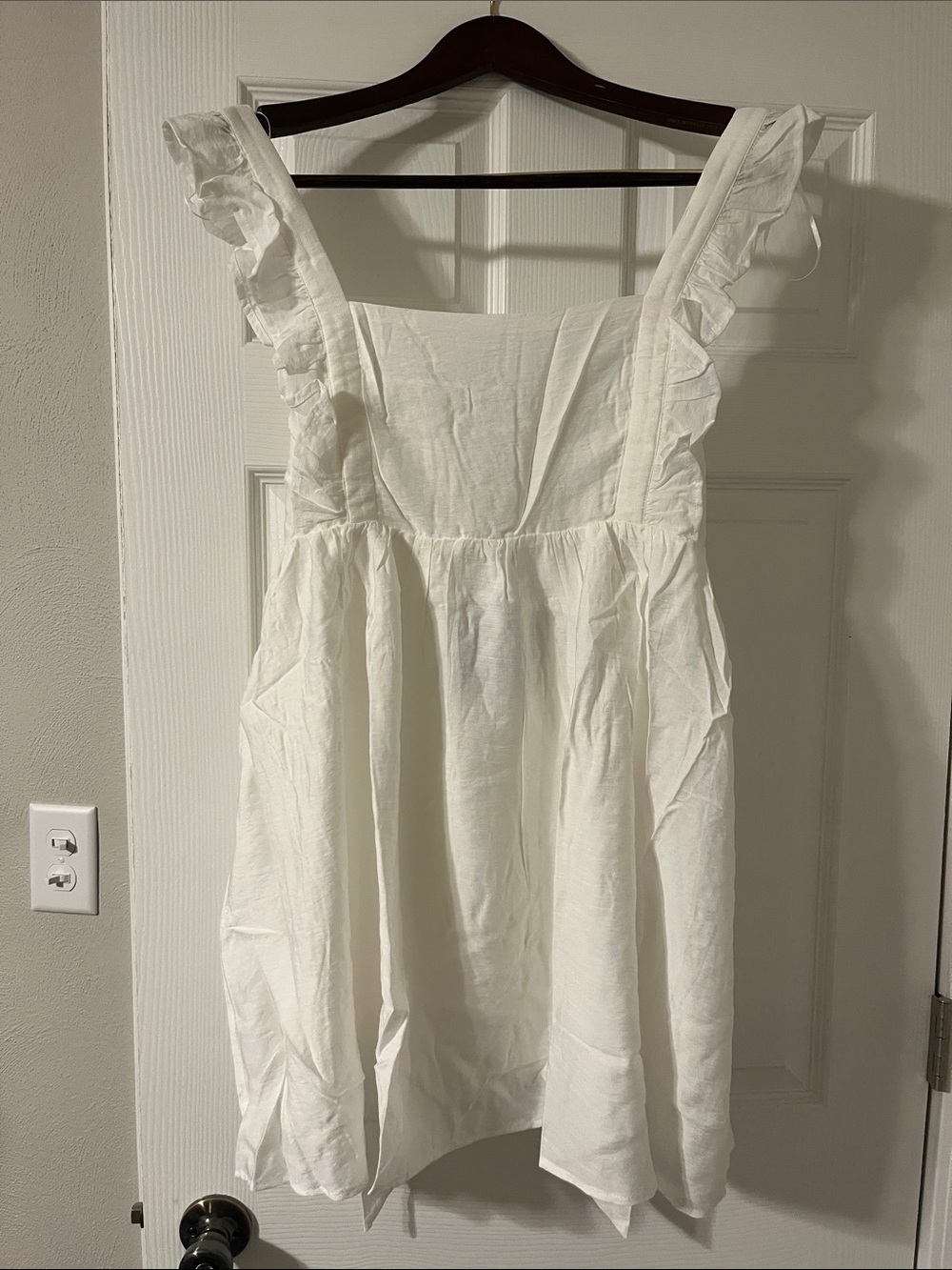 Le Lis White Smocked Strap Dress